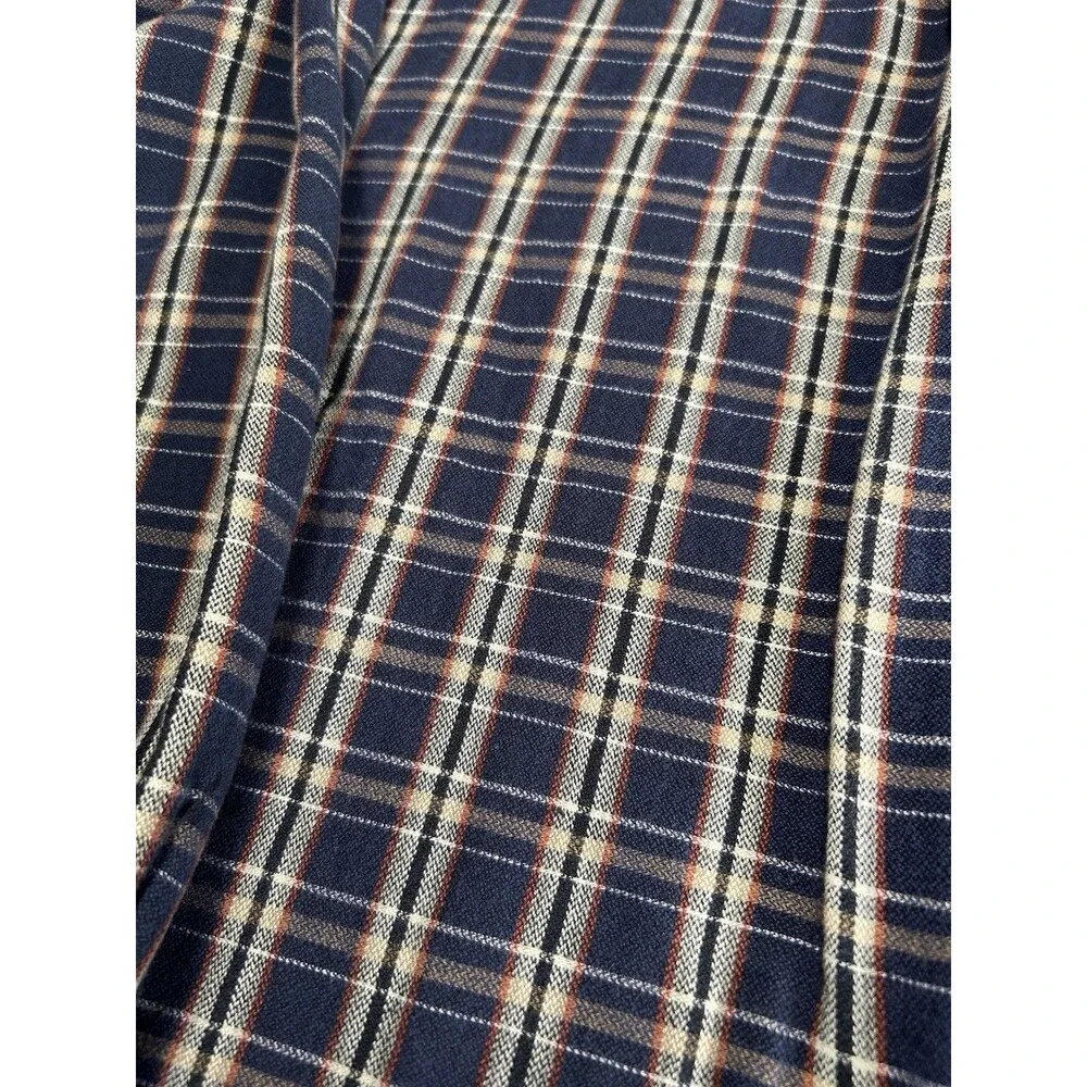 Banana Republic Plaid Lightweight Flannel Shirt Blue Tan Button Down Mens size M